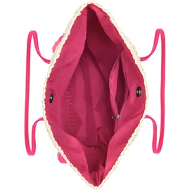 LASCANA Strandtasche Umhängetasche Papierstroh Pink/Beige