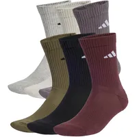 Adidas CUSHIONED CREW SOCKS 6 PAIR PACK, Olive Strata/Grey