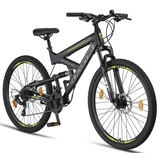 Licorne Bike Strong 2D Premium Mountainbike in 26, 27,5 und 29 Zoll - Fahrrad für Jungen, Mädchen, Damen und Herren - Scheibenbremse vorne und hinten - 21 Gang-Schaltung -