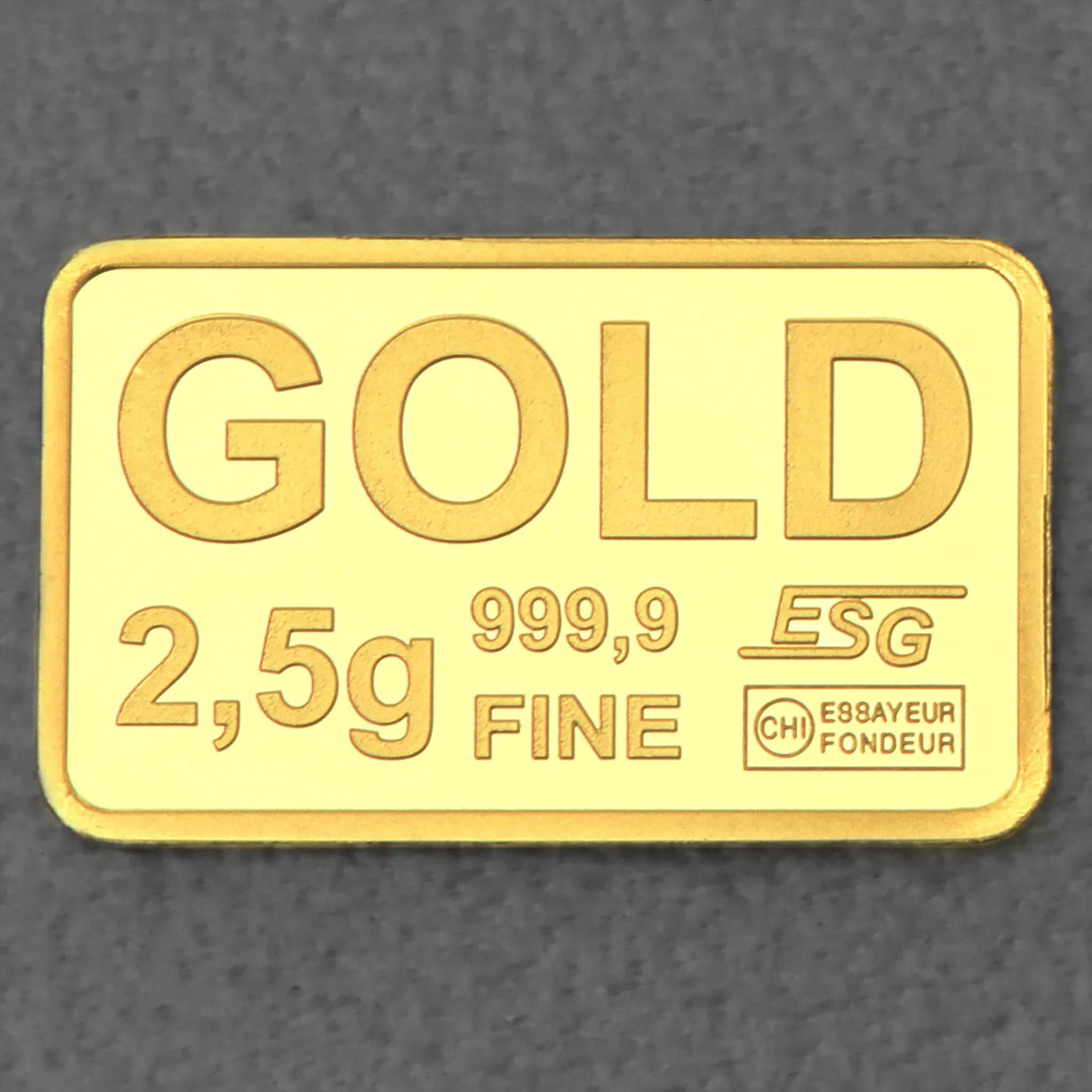 Goldbarren 2,5g Feingoldbarren (Querformat)