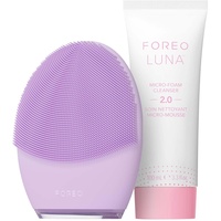 FOREO Deep Clean LUNA 3 Set - Elektrische Gesichtsreinigungsbürste empfindliche Haut + LUNA Micro-Foam Cleanser 2.0, 100 ml - Tägliche Gesichtsreinigung & Massage - Gesichtspflege - Porenminimierer