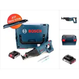 Bosch Professional, Säbelsäge, Gratis Bosch Carbide Säbelsägeblatt Bosch GSA 18 V-LI Akku Säbelsäge 18 V + 1x Akku 2,0 Ah + L-Boxx