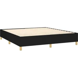 vidaXL Boxspringbett mit Matratze Schwarz 160x200 cm Stoff - Schwarz