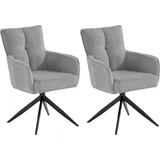 Set One by Musterring Armlehnstuhl Tucson Textil grau/schwarz 2er Set