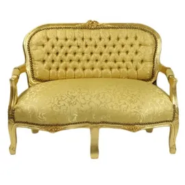 Casa Padrino Kindersofa Barock 90 x 40 cm Massivholz gold