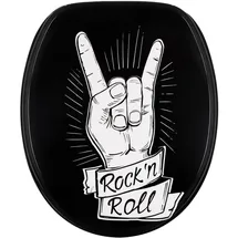 Sanilo WC Sitz mit Absenkautomatik Rock n Roll, Hochwertiger und Stabiler Toilettendeckel aus Holz