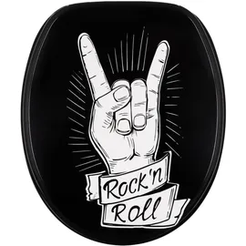 Sanilo WC Sitz mit Absenkautomatik Rock n Roll, Hochwertiger und Stabiler Toilettendeckel aus Holz