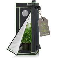 HIGHWERK Growzelt 60 x 60 x 180 cm | Indoor Grow Tent für Pflanzenzucht | schwarz grün | Growbox, Homegrow, Growschrank | Zuchtzelt, Pflanzenzelt, Anzuchtzelt, Gewächshaus, Indoor Garden
