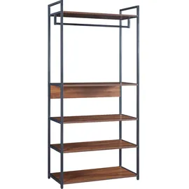 [en.casa] Garderobenständer Larem Schwarz Walnuss