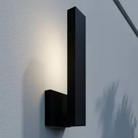 LINDBY LED-Außenwandlampe Isadore, schwarz, Metall, IP44