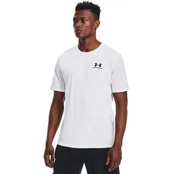 T-Shirt UNDER ARMOUR "UA M SPORTSTYLE LC SS", Herren, Gr. XL, weiß, Obermaterial: 60% Baumwolle, 40% Polyester, sportlich, Rundhals, Kurzarm, Shirts