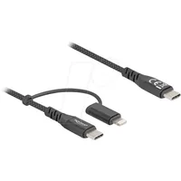 DeLock USB-C® Kabel USB-C® Stecker, USB-C® Stecker, Apple Lightning Stecker 2.00m Schwarz 81171