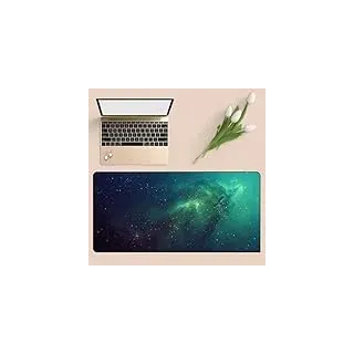 Treer Gaming Mauspad, Sternenhimmel-Druck Mousepad mit Vernähte Kanten, Mauspad L/XL/XXL, rutschfeste Gummibasis Mousepad Gaming Mauspad Groß (Grün,700x300mm)