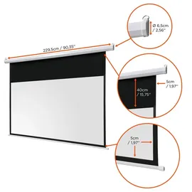 Celexon basic Motor-Leinwand 90" | 200x113 cm 16:9 | elektrische Full-HD 4K Beamer-Leinwand für Heimkino oder Büro-Präsentationen | geeigent zur...
