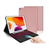 IVEOPPE Tastatur iPad 9. Generation mit Touchpad, iPad 10.2" Tastatur mit Hülle (iPad 9./8./7. Generation), Magnetisch Abnehmbarer mit QWERTZ Tastatur für iPad Air 3 und iPad Pro 10.5, Rose Gold