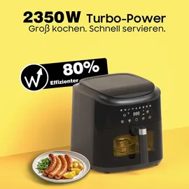 aoucheni Heißluftfritteuse XXL Air Fryer 9L schwarz