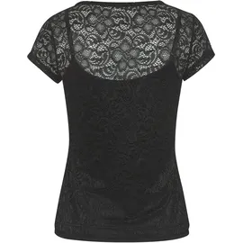 LASCANA Spitzenshirt Schwarz 40/42