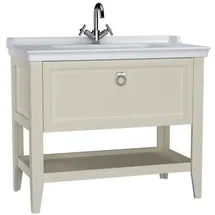 Vitra Valarte Waschtisch-Möbel-Set 62185 99,5 x 53 x 88 cm, 1 Vollauszug, elfenbein matt/Waschtisch weiß hochglanz