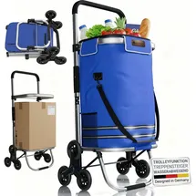 Juskys 3in1 Einkaufstrolley Dunkelblau