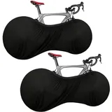 YYTECH 2 Stück Schwarz Fahrradabdeckung, Waschbar Fahrradschutz, Fahrradschutzhülle, Fahrrad Abdeckung , Fahrradgarage Innenbereich Staubdicht, Fahrradhülle für Mountainbikes und Rennräder