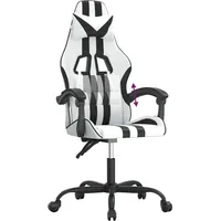 VidaXL Gaming-Stuhl Weiß und Schwarz Kunstleder Schwarz