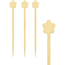 1200x Picker "Blume" aus Bambus 9cm