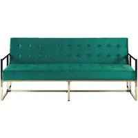 Beliani 3-Sitzer-Schlafsofa, Hellgrün, Textil, 187x83x78 cm, Wohnzimmer, Sofas & Couches, Schlafsofas