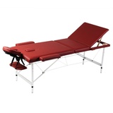 vidaXL Massagetisch mit Aluminiumrahmen, faltbar 3 Zonen Rot