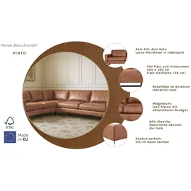 Home Affaire Ecksofa Pinto Mikrofaser 290 x 85 x 250 cm Braun mit Keder