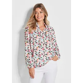 GOLDNER Langarmbluse Zeitlose Bluse mit einzigartigem Druck Rosa 44