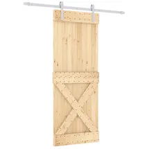 vidaXL Schiebetür rechts 80 x 210 cm Weiß/Braun