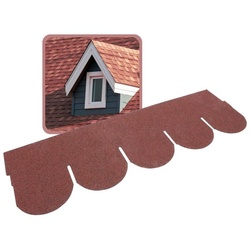 DAPRONA Dachschindeln Biberschwanz Dachschindeln, Rund 1m x 32cm, Rot, (20-St), Bitumenschindeln für Gartenhaus, Carport rot