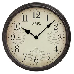 Quarzuhr hellbraunes Zifferblatt, Metall - AMS Modell: 9463