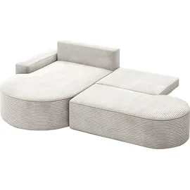 kaiser möbel Ecksofa mit Schlaffunktion und Bettkasten Modena Runden stoff Poso Beige Links - Beige