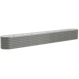 furnicato Hochbeet Pulverbeschichteter Stahl 332x40x36 cm Grau