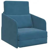 VidaXL Boden-Sofa-Bett 2-in-1 Blau 65x80x83 cm Velvet