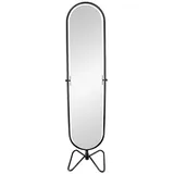 Vente-Unique Standspiegel, Schwarz, Metall, Uni, Oval, 40x169x40 cm, Spiegel, Standspiegel