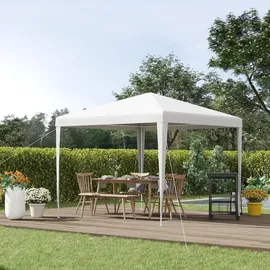 Outsunny Faltpavillon 2,7 x 2,7 m inkl. 0 Seitenteile Weiß
