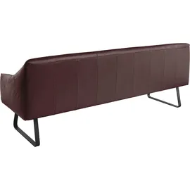 Musterring Essbank MUSTERRING "JustB SP500", rot (burgundy), B:262cm H:86cm T:70cm, Sitzbänke, Essbank, Metallkufe schwarz, verschiedene Farben, Breite 220 oder 250 cm
