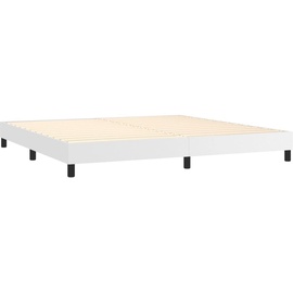 vidaXL Boxspringbett mit Matratze Weiß 200x200 cm Kunstleder - Weiß
