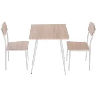 Homcom Esstischgruppe 3-tlg. beige