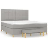 vidaXL Boxspringbett mit Matratze Hellgrau 180x200 cm Stoff1393139