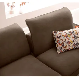 W.Schillig Ecksofa »enjoy&MORE, Designsofa, elegant und bequem, L-Form«, Sitztiefenverstellung, Füße schwarz pulverbeschichtet, Breite 294 cm braun