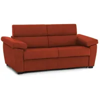 Dmora - 2-sitzer Schlafsofa Quintiliana, Schlafsofa Fürs Wohnzimmer, Gepolstert, Abnehmbar, 100 % Made In Italy-qualität, 205x95 H100 Cm, Orange