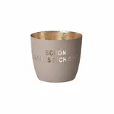 Giftcompany Madras Windlicht M Schön DASS es Dich gibt Sandstone/Gold 8,5cm