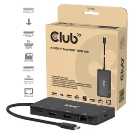 Club 3D 9-1 USB-C Dual HDMITM 100W Hub