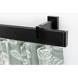 Innenlaufschiene GARESA "FLAT", schwarz, L:130cm, Aluminium, Gardinenstangen, Rechteckprofil, Wandmontage, perfekter Lauf, modern, verlängerbar