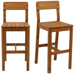 Barhocker aus Massivholz Außenbereich H80 cm (2er-Set) AKIS