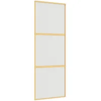 vidaXL Schiebetür Golden 76x205 cm Matt ESG-Glas und Aluminium