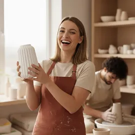 Relaxdays Vasen 3er Set, Blumenvasen, 3 versch. Größen, Frisch- & Trockenblumen, Dekovase aus Keramik, weiß